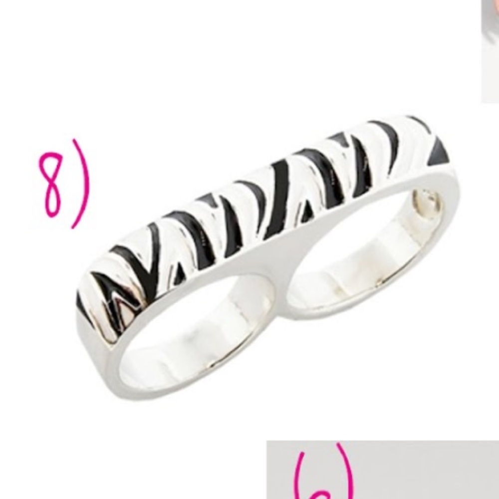 Zebra 80s inspired double ring by Erica Anenberg